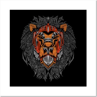 Wise Lion Mecha Head Posters and Art